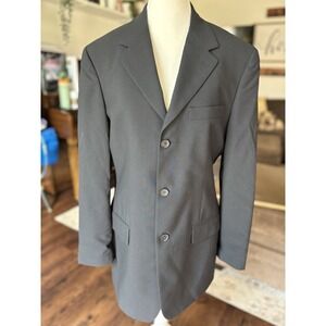 Brooks Brothers Blazer Men 36R Black Sport Coat Three‎ Button Wool Jacket